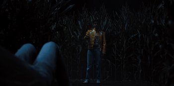 Movie still from “Hubie Halloween” (2020), directed by Steven Brill – Wide shot, Over the shoulder angle