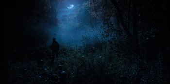 Movie still from “Hubie Halloween” (2020), directed by Steven Brill – Extreme Wide shot, Low angle