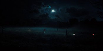 Movie still from “Hubie Halloween” (2020), directed by Steven Brill – Extreme Wide shot, Low angle