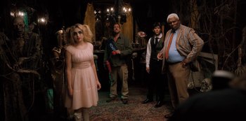 Movie still from “Hubie Halloween” (2020), directed by Steven Brill – Wide shot, Over the shoulder angle