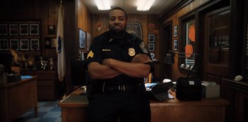 Movie still from “Hubie Halloween” (2020), directed by Steven Brill – Medium shot, Low angle