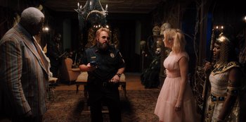 Movie still from “Hubie Halloween” (2020), directed by Steven Brill – Medium shot, Over the shoulder angle