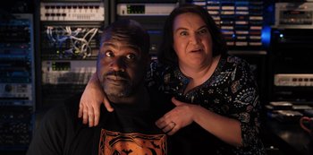 Movie still from “Hubie Halloween” (2020), directed by Steven Brill – Medium shot, High angle