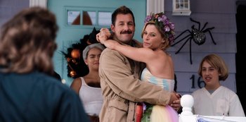 Movie still from “Hubie Halloween” (2020), directed by Steven Brill – Medium shot, Over the shoulder angle