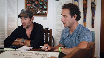 Movie still from “Icarus” (2017), directed by Bryan Fogel – Medium shot, Over the shoulder angle