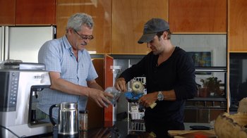 Movie still from “Icarus” (2017), directed by Bryan Fogel – Medium shot, Over the shoulder angle