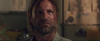 Movie still from “Incarnate” (2016), directed by Brad Peyton – A person with long hair; Close Up shot, Over the shoulder angle