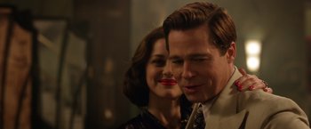 Movie still from “Allied” (2016), directed by Robert Zemeckis – Close Up shot, Over the shoulder angle