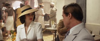 Movie still from “Allied” (2016), directed by Robert Zemeckis – Medium shot, Over the shoulder angle