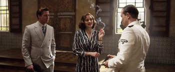 Movie still from “Allied” (2016), directed by Robert Zemeckis – Medium shot, Over the shoulder angle