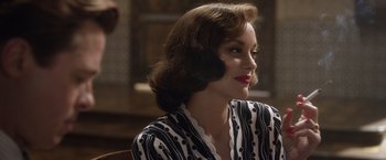 Movie still from “Allied” (2016), directed by Robert Zemeckis – Close Up shot, Over the shoulder angle