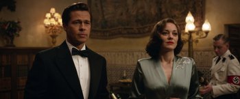 Movie still from “Allied” (2016), directed by Robert Zemeckis – Medium shot, Low angle