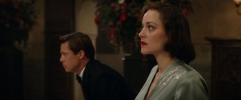 Movie still from “Allied” (2016), directed by Robert Zemeckis – Close Up shot, Over the shoulder angle
