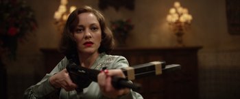 Movie still from “Allied” (2016), directed by Robert Zemeckis – Close Up shot, Over the shoulder angle