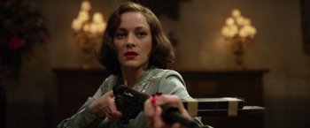 Movie still from “Allied” (2016), directed by Robert Zemeckis – Close Up shot, Over the shoulder angle