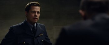 Movie still from “Allied” (2016), directed by Robert Zemeckis – Close Up shot, Over the shoulder angle