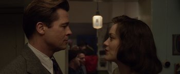 Movie still from “Allied” (2016), directed by Robert Zemeckis – Close Up shot, Over the shoulder angle
