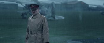 Movie still from “Allied” (2016), directed by Robert Zemeckis – Medium shot, Low angle