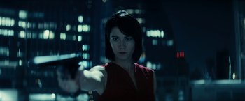 Movie still from “Kate” (2021), directed by Cedric Nicolas-Troyan – Close Up shot, Low angle