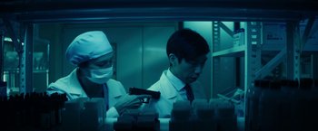 Movie still from “Kate” (2021), directed by Cedric Nicolas-Troyan – Medium shot, Low angle