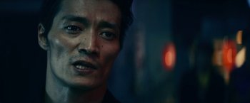 Movie still from “Kate” (2021), directed by Cedric Nicolas-Troyan – Close Up shot, Low angle