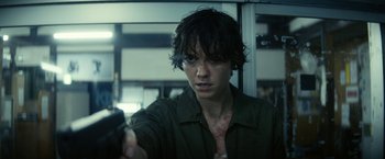 Movie still from “Kate” (2021), directed by Cedric Nicolas-Troyan – Close Up shot, Low angle