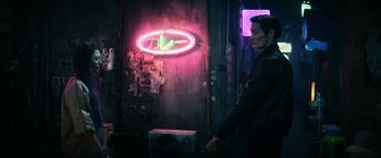 Movie still from “Kate” (2021), directed by Cedric Nicolas-Troyan – Medium shot, Over the shoulder angle