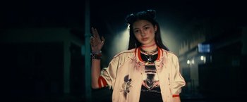 Movie still from “Kate” (2021), directed by Cedric Nicolas-Troyan – Medium shot, Low angle