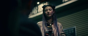 Movie still from “Kate” (2021), directed by Cedric Nicolas-Troyan – Close Up shot, Low angle