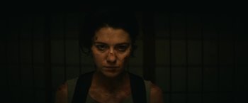 Movie still from “Kate” (2021), directed by Cedric Nicolas-Troyan – Close Up shot, Low angle