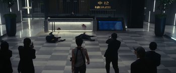 Movie still from “Kate” (2021), directed by Cedric Nicolas-Troyan – Wide shot, High angle