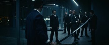 Movie still from “Kate” (2021), directed by Cedric Nicolas-Troyan – Wide shot, Over the shoulder angle