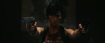 Movie still from “Kate” (2021), directed by Cedric Nicolas-Troyan – Close Up shot, Overhead angle