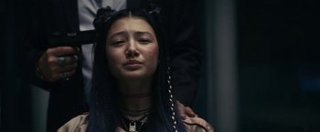 Movie still from “Kate” (2021), directed by Cedric Nicolas-Troyan – Close Up shot, Low angle