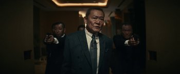 Movie still from “Kate” (2021), directed by Cedric Nicolas-Troyan – Medium shot, Low angle