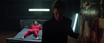 Movie still from “Kidnapping Stella” (2019), directed by Thomas Sieben – A man and a woman in a room; Medium shot, Over the shoulder angle