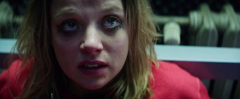 Movie still from “Kidnapping Stella” (2019), directed by Thomas Sieben – A person's eyes and face; Close Up shot, Overhead angle