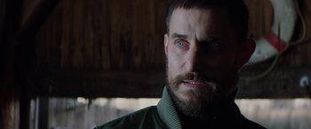 Movie still from “Kidnapping Stella” (2019), directed by Thomas Sieben – A person with a beard; Close Up shot, Over the shoulder angle