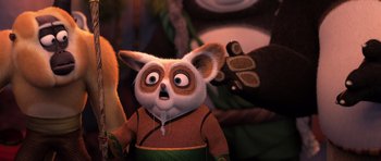Movie still from “Kung Fu Panda 3” (2016), directed by Jennifer Yuh Nelson – A stuffed animal that is looking at the camera; Close Up shot, Low angle