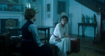 Movie still from “Lady Chatterley's Lover” (2022), directed by Laure de Clermont-Tonnerre – Medium shot, Over the shoulder angle