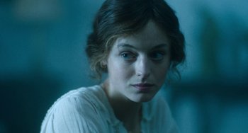 Movie still from “Lady Chatterley's Lover” (2022), directed by Laure de Clermont-Tonnerre – Close Up shot, Over the shoulder angle