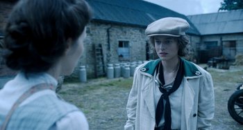 Movie still from “Lady Chatterley's Lover” (2022), directed by Laure de Clermont-Tonnerre – Medium shot, Over the shoulder angle