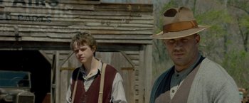 Movie still from “Lawless” (2012), directed by John Hillcoat – Medium shot, Over the shoulder angle