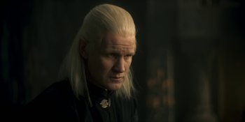 Movie still from “House of the Dragon” (2022), created by George R.R. Martin – Close Up shot, Low angle