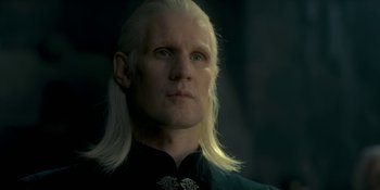 Movie still from “House of the Dragon” (2022), created by George R.R. Martin – Close Up shot, Low angle