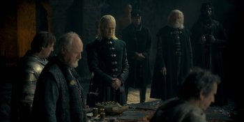 Movie still from “House of the Dragon” (2022), created by George R.R. Martin – Medium shot, Over the shoulder angle