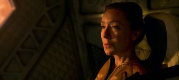 Movie still from “Lost in Space” (2018), created by Irwin Allen – Close Up shot, Over the shoulder angle