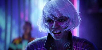 Movie still from “Love, Death & Robots” (2019), created by Tim Miller – Close Up shot, Over the shoulder angle