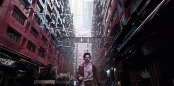 Movie still from “Love, Death & Robots” (2019), created by Tim Miller – Extreme Wide shot, Low angle