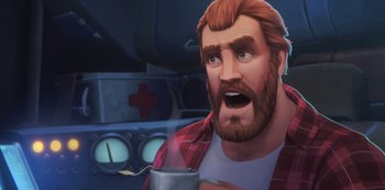 Movie still from “Love, Death & Robots” (2019), created by Tim Miller – Close Up shot, Over the shoulder angle